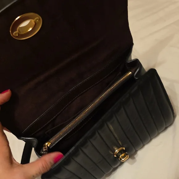 Coach Black Quilted Top Handle Shoulder Bag - Picture 7 of 9